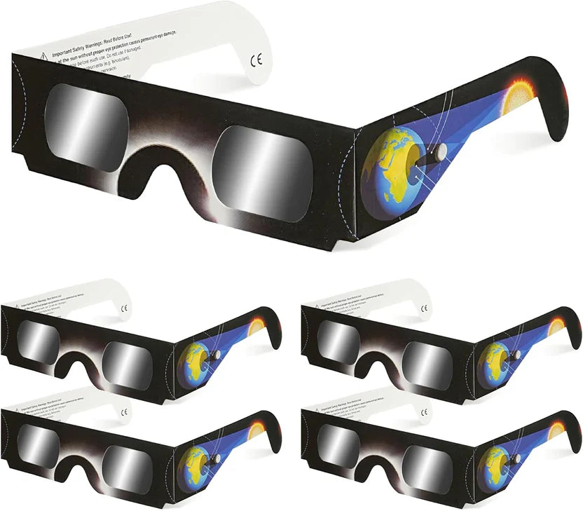 Solar Eclipse Glasses QW-SOZ1 [Pack of 4], EN ISO 12312-2 Certified, Safe Sun Visors for Direct Sun Observation, High Definition Filters